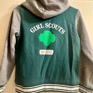 Girl Scout Varsity hooded Sweatshirt Jacket-Worn 2x’s
